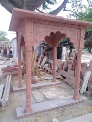 Hand-Carved Sandstone Chhatri / Canopy Pavilion for Garden or Temple Use