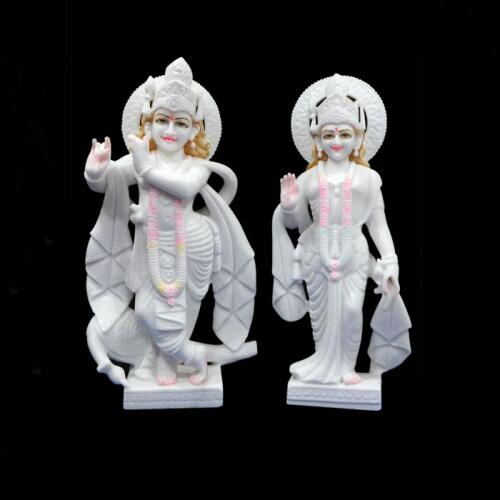 Exquisite Radha Krishna Marble Statue for Temple Installation – Crafted in Vietnam