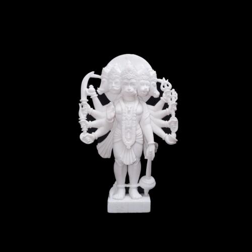 Exquisite Panchmukhi Hanuman Ji Marble Statue for Temple Use