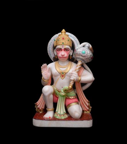 Majestic Standing Hanuman Ji Idol Holding Gada for Home and Temple Use