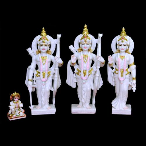 Vietnam White Marble Ram Darbar Statue for Temple Use