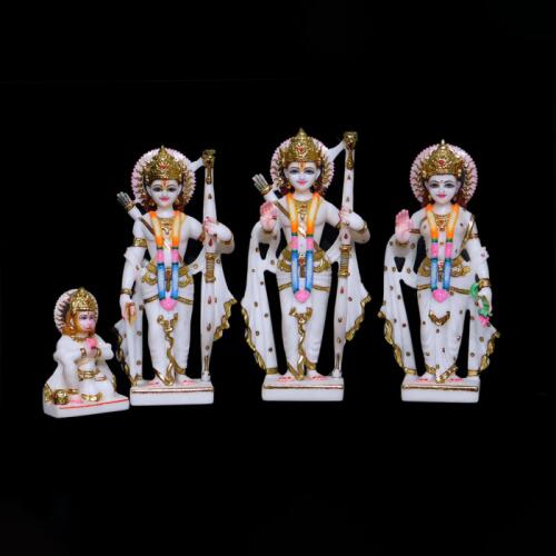 Elegant Ram Darbar Statue Crafted in Makrana Marble – Ideal for Temples