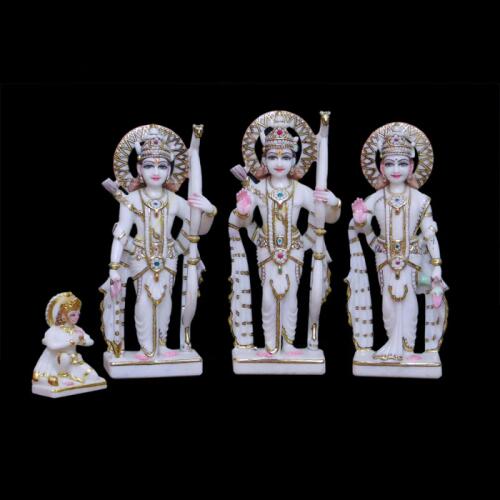 Divine Ram Darbar Sculpture Crafted from Makrana White Marble