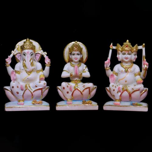 Divine Marble Shiv Parivar Sculpture Including Ganesh, Kartikeya, and Parvati