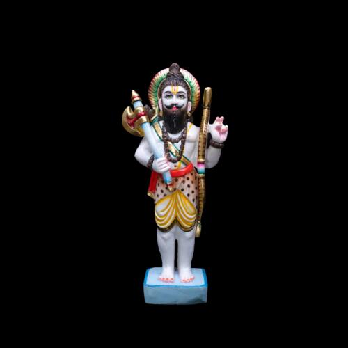 Bring divine grace to your temple with this beautifully crafted Parshuram Ji marble statue.